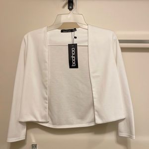 Cropped, white blazer. (With tags)
